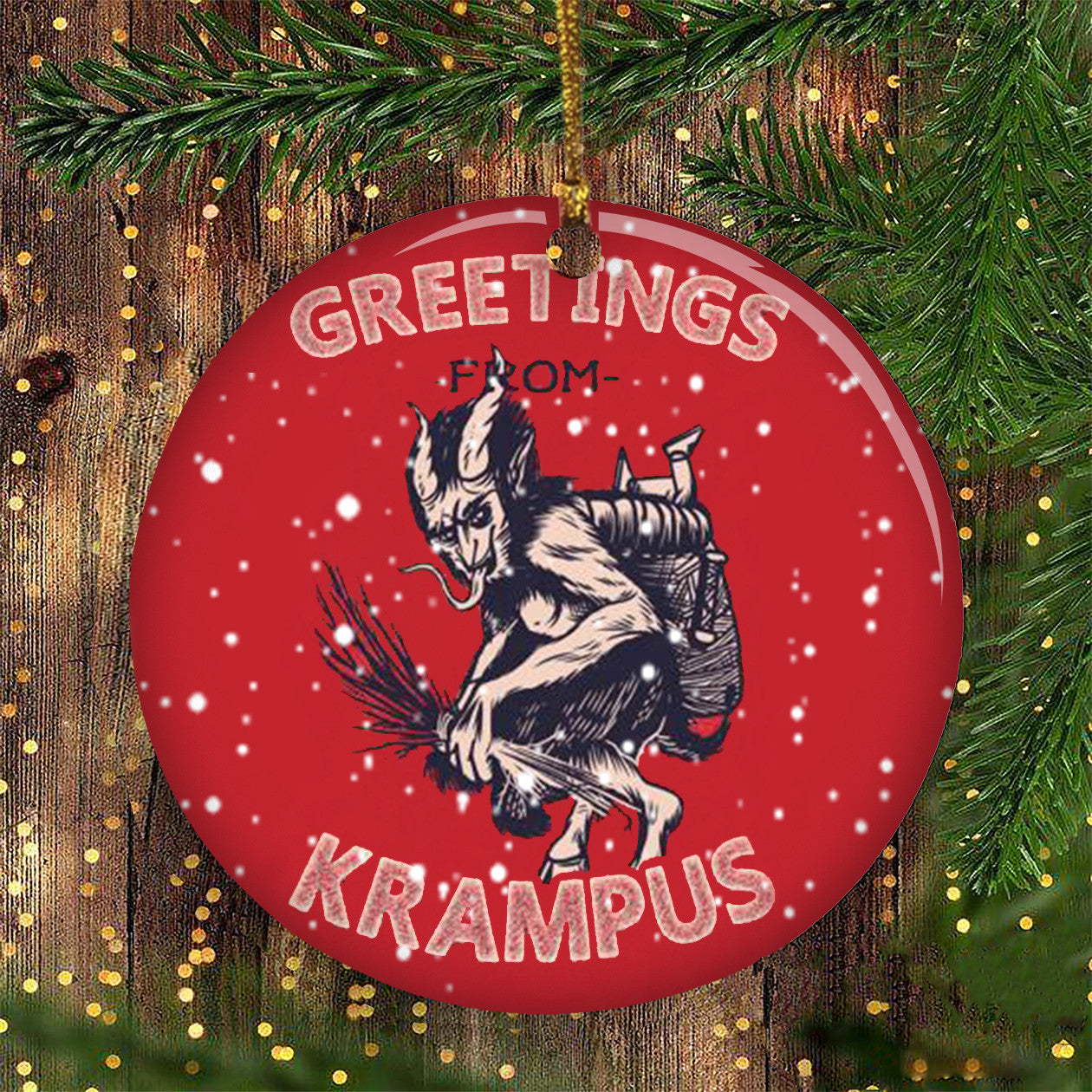 Greetings From Krampus Christmas Ornament Funny Ornament For Xmas Tree Decoration