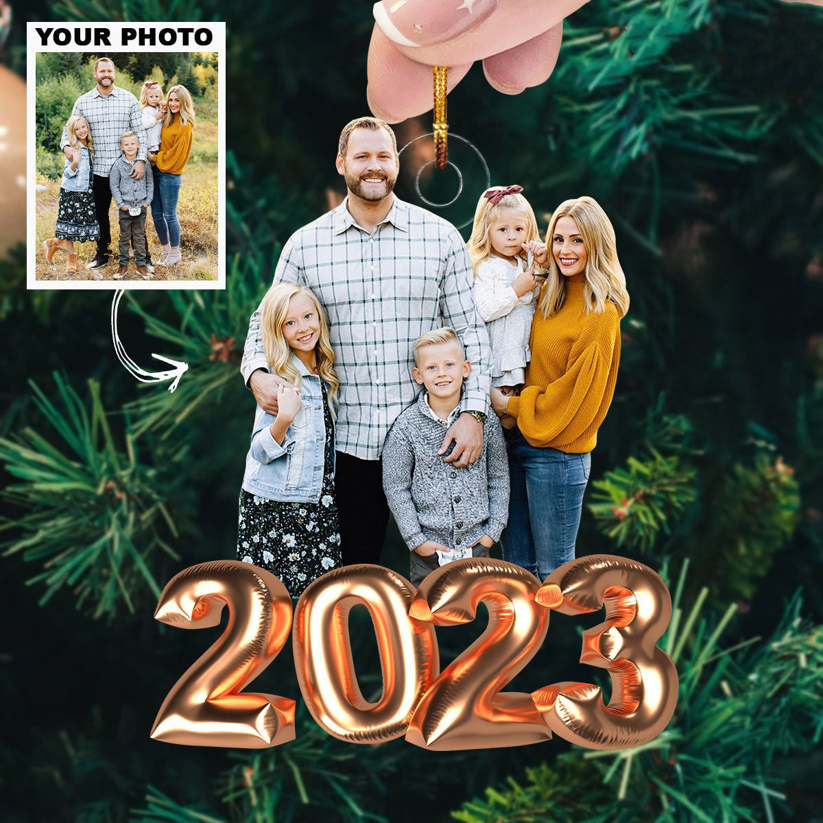 Personalized Photo Christmas Ornaments Family Ornament With Pets Custom Family Gifts