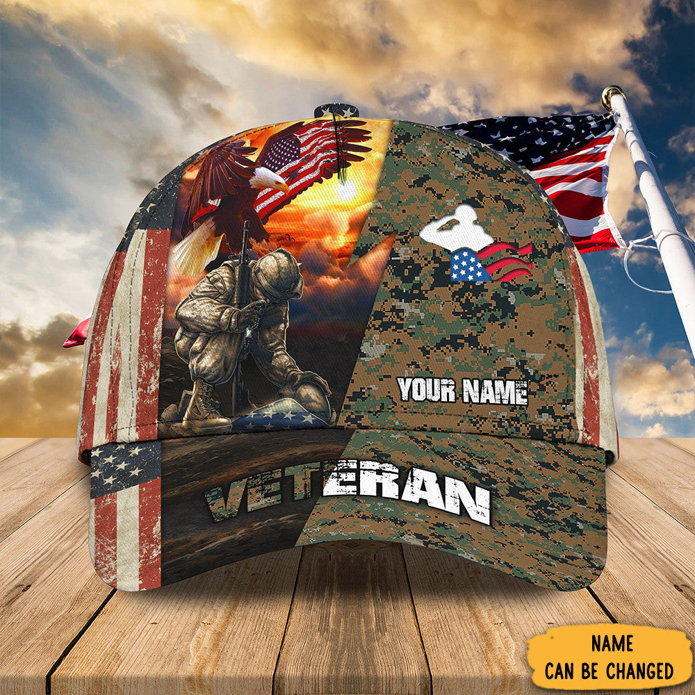 Personalized US Eagle Veteran Hat Veteran Day 2023 Camo Hats Gifts For Military