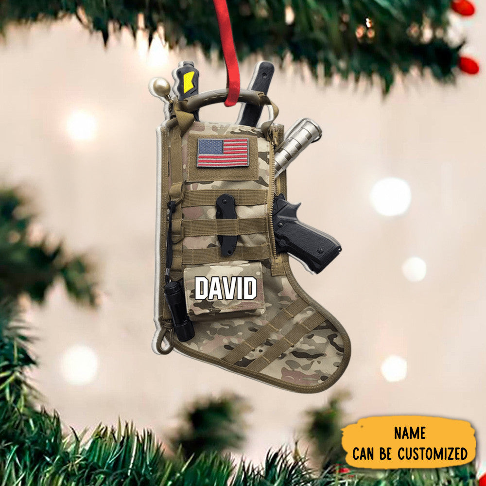 Personalized Military Tactical Christmas Stocking Ornament Christmas Gift For Veterans