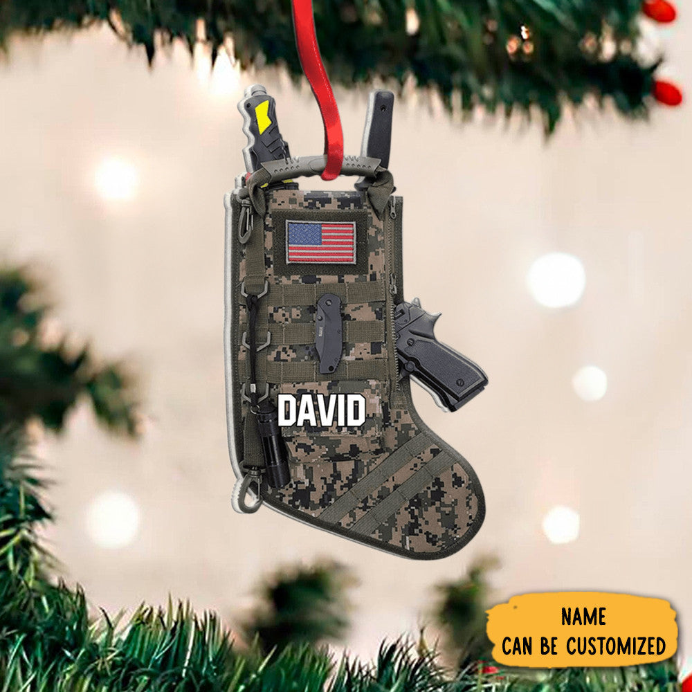 Personalized Military Tactical Christmas Stocking Ornament Christmas Gift For Veterans