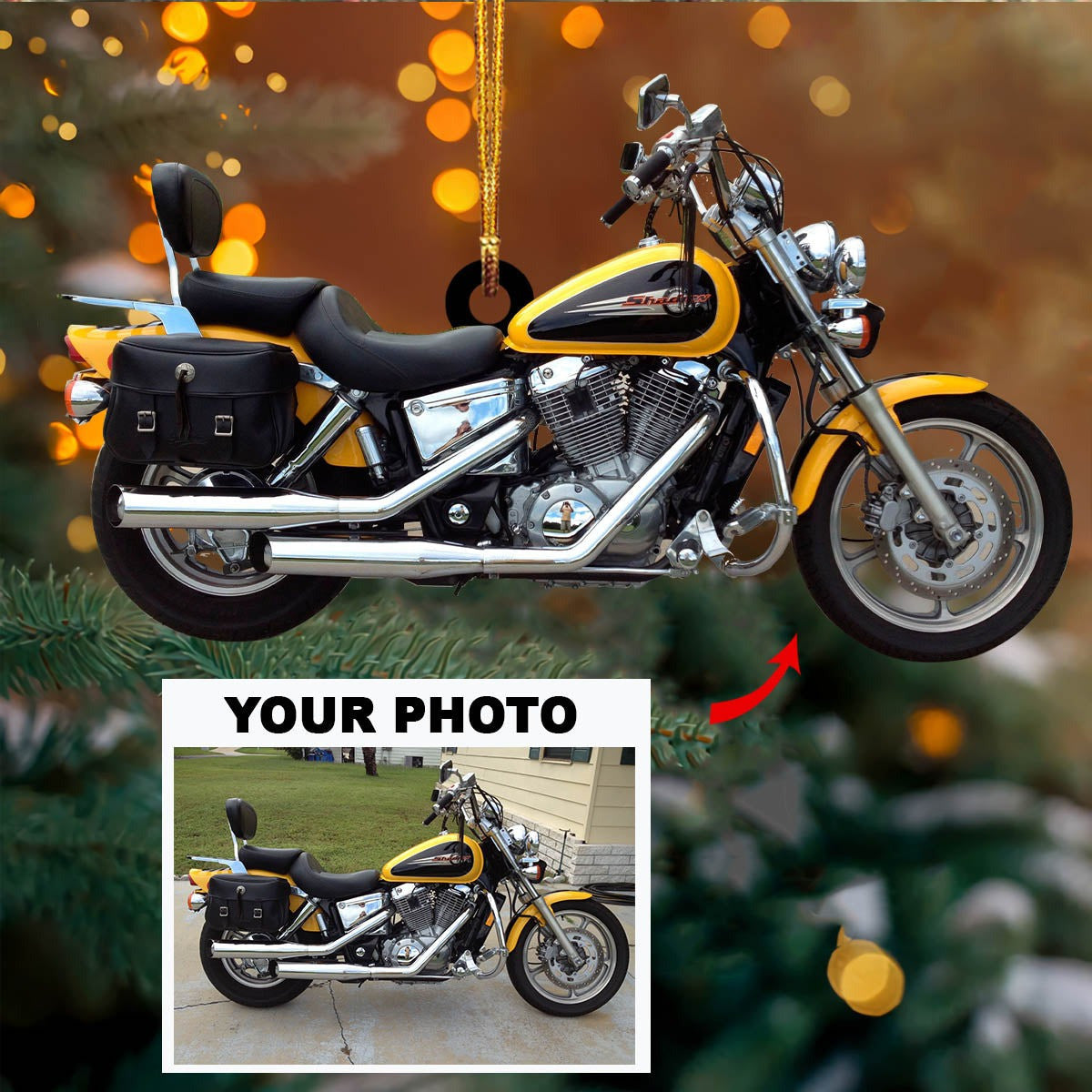 Personalized Photo Motorcycle Ornament Motorcycle Christmas Tree Ornaments Gifts For Bikers