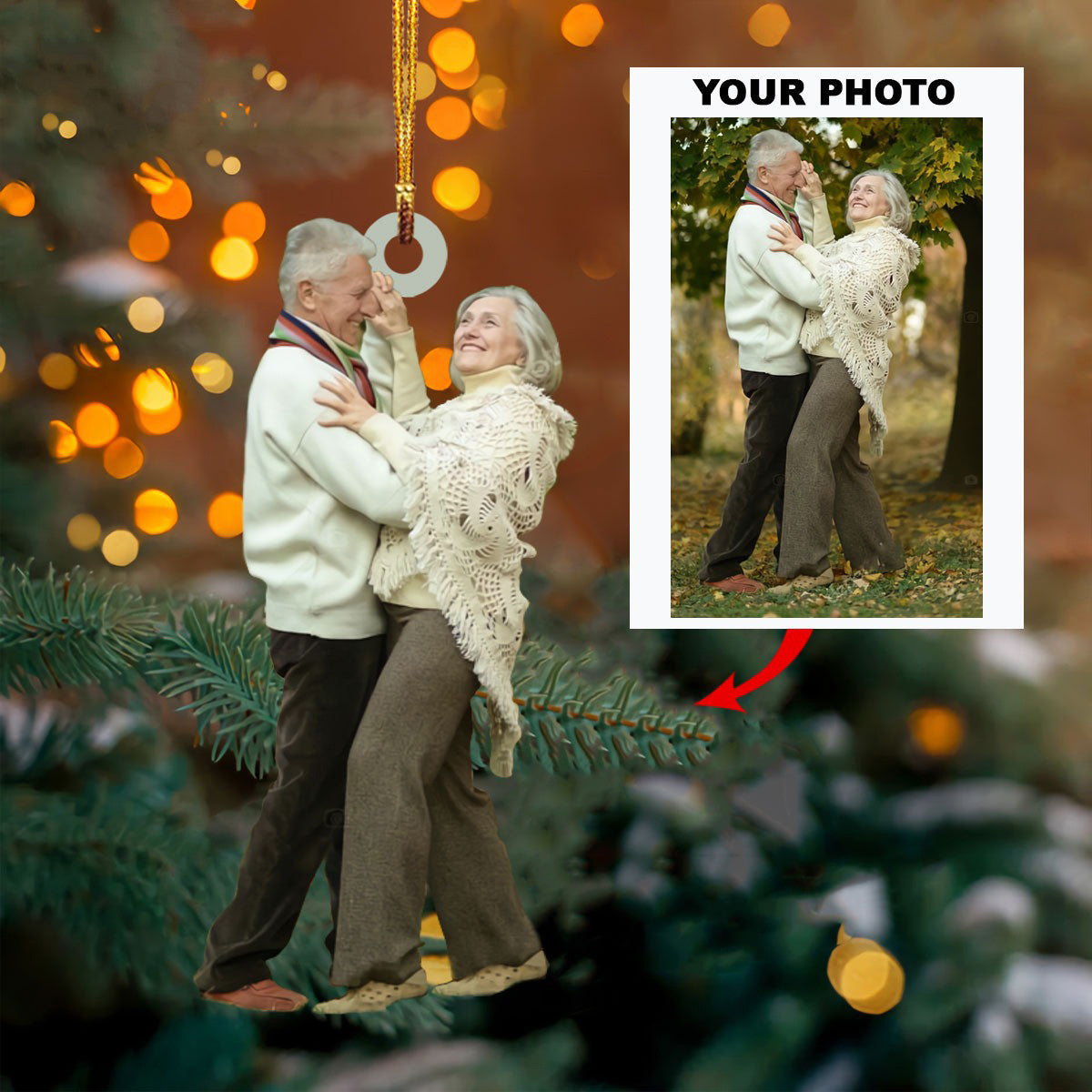Customized Picture Grandparent Ornament Grandma And Grandpa Ornaments Gifts For Family