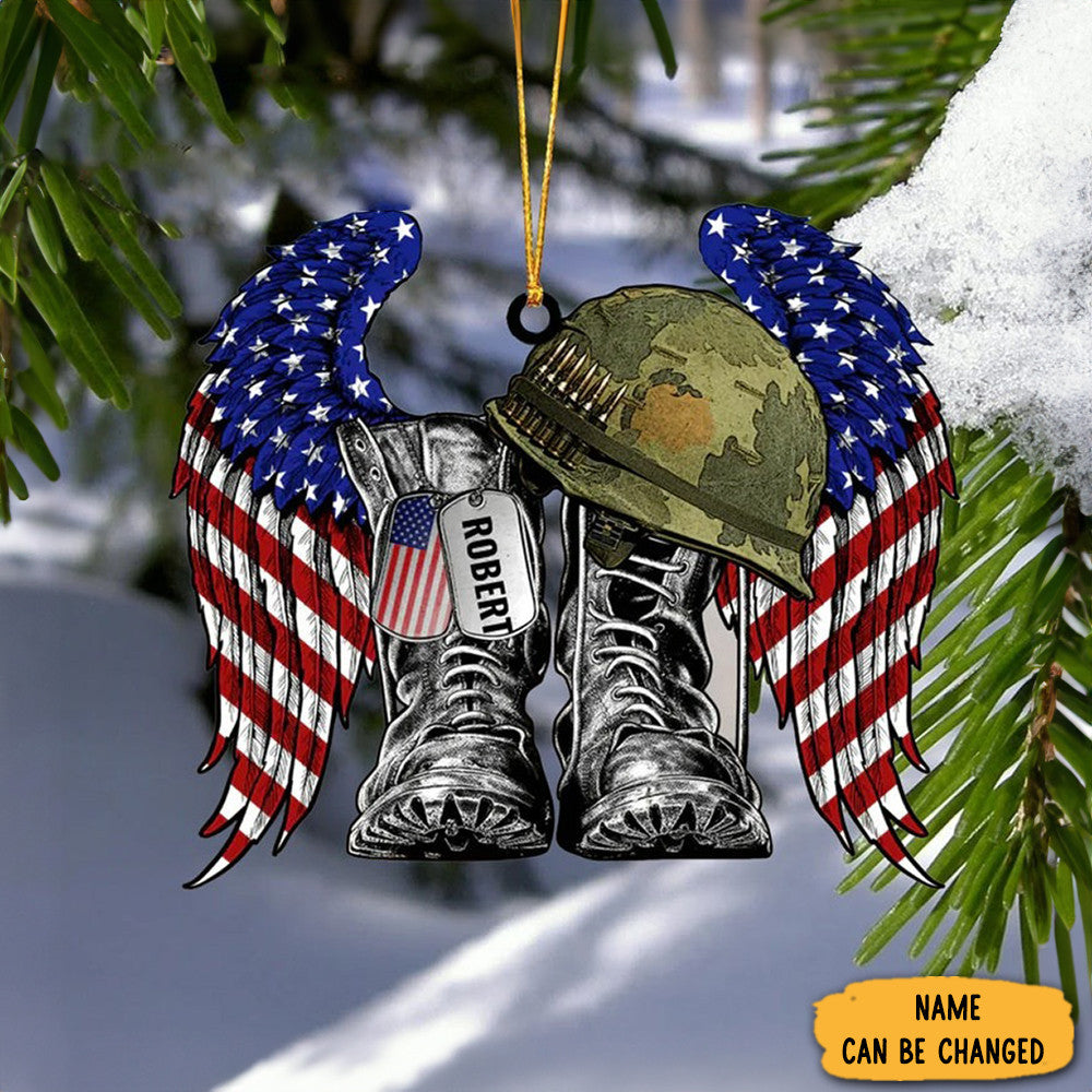 Personalized Remembrance Veteran Christmas Ornament Memorial Gifts For Veterans Day