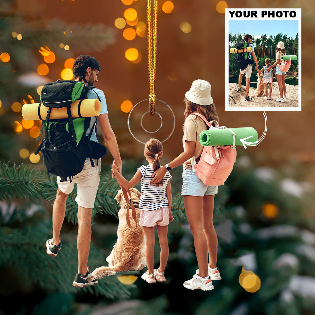 Personalized Photo Family Ornament Camping Christmas Ornament Gifts For Camping Lovers