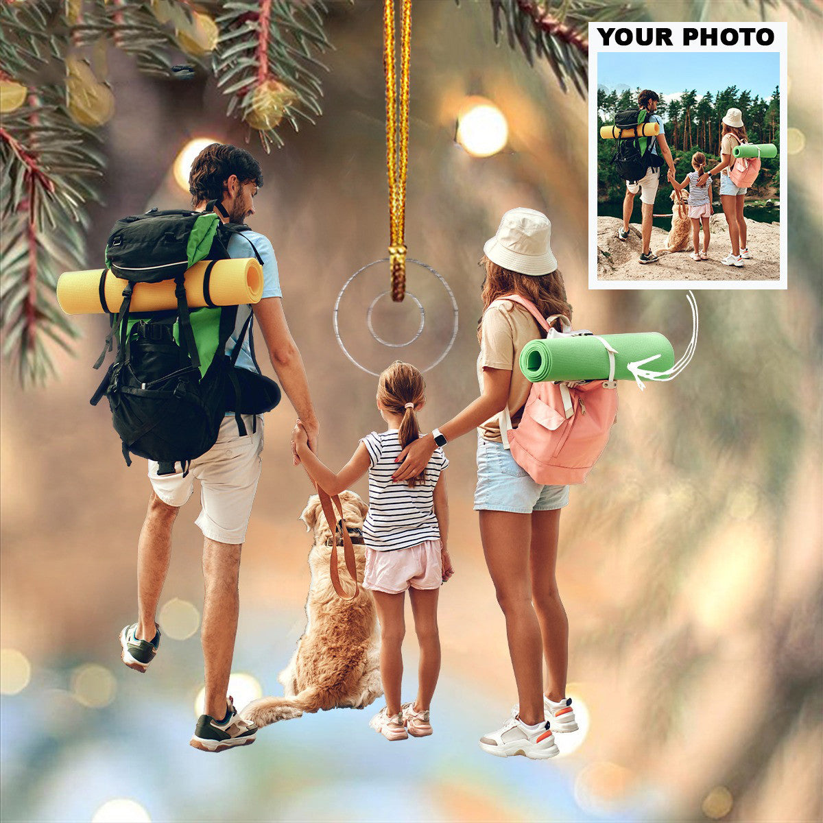 Personalized Photo Family Ornament Camping Christmas Ornament Gifts For Camping Lovers