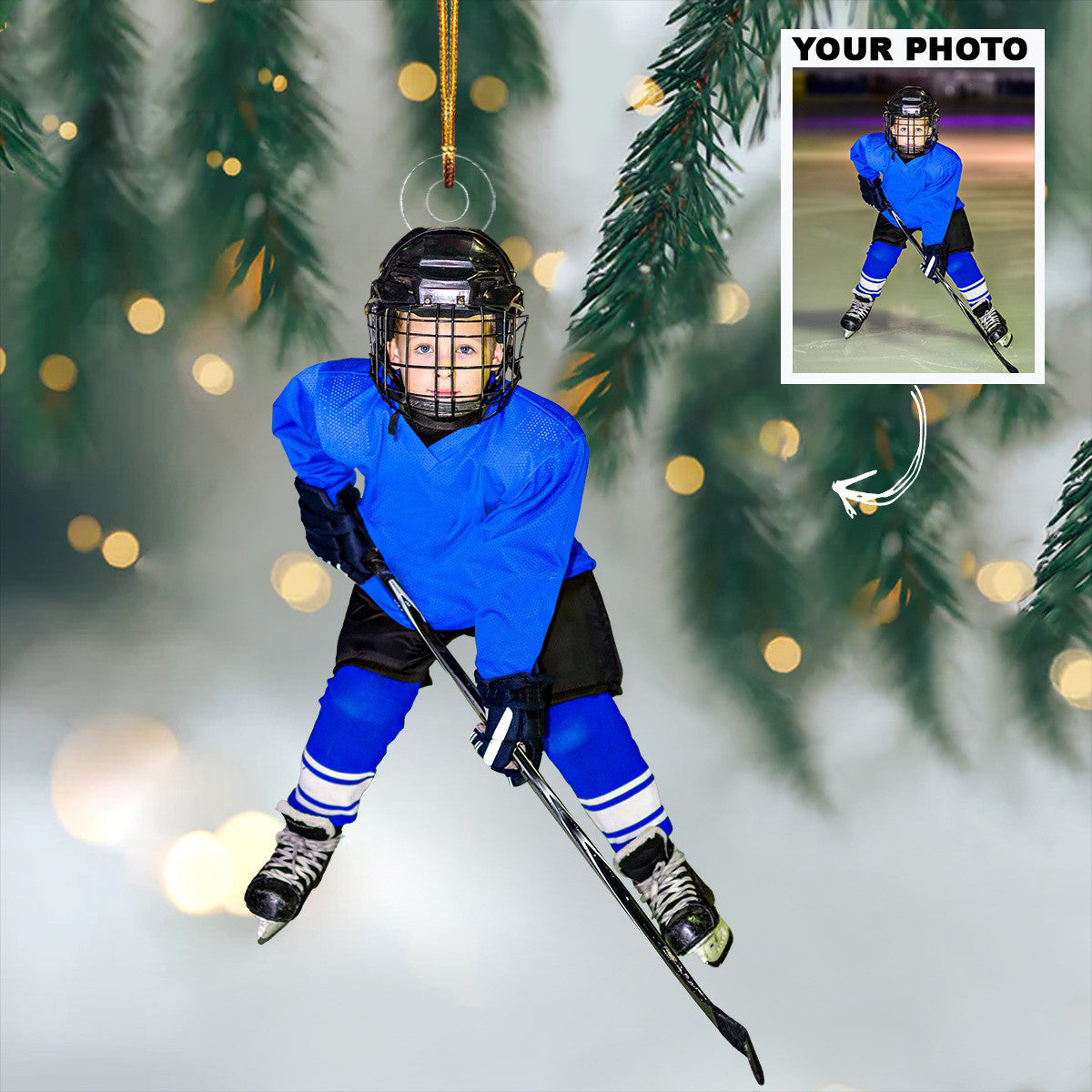 Personalized Ice Hockey Ornaments Photo Christmas Ornament Gifts For Ice Hockey Fans