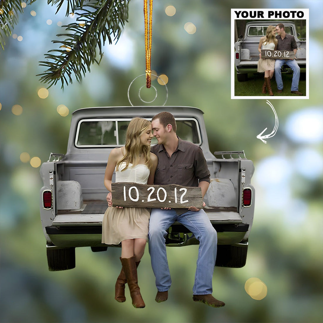 Personalized Photo Ornaments Custom Couple Christmas Ornaments Gifts For Girlfriend Boyfriend