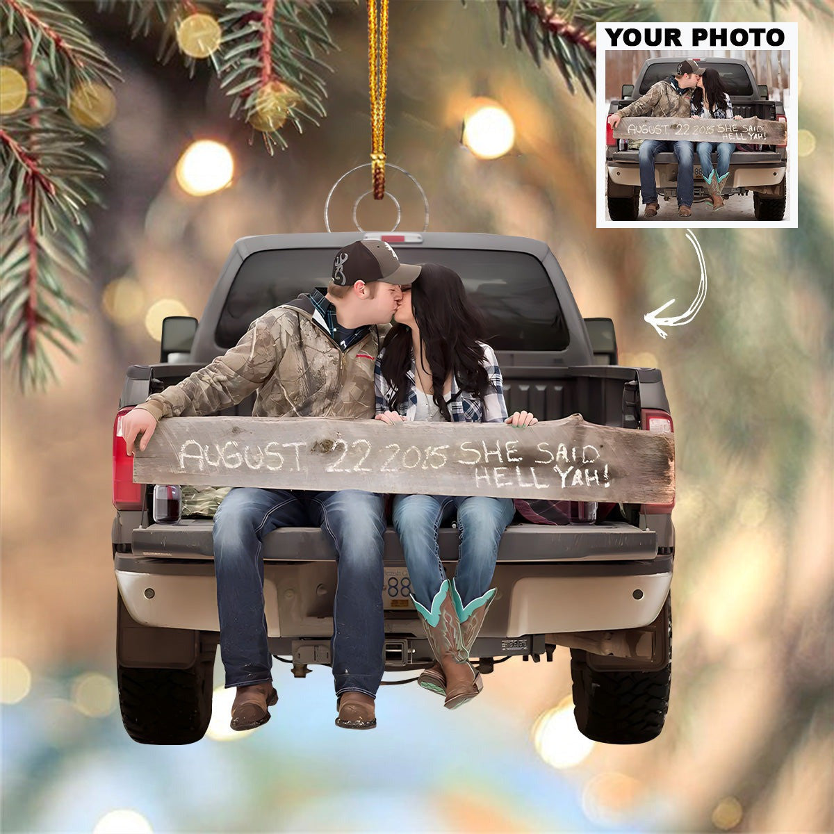 Personalized Photo Ornaments Custom Couple Christmas Ornaments Gifts For Girlfriend Boyfriend