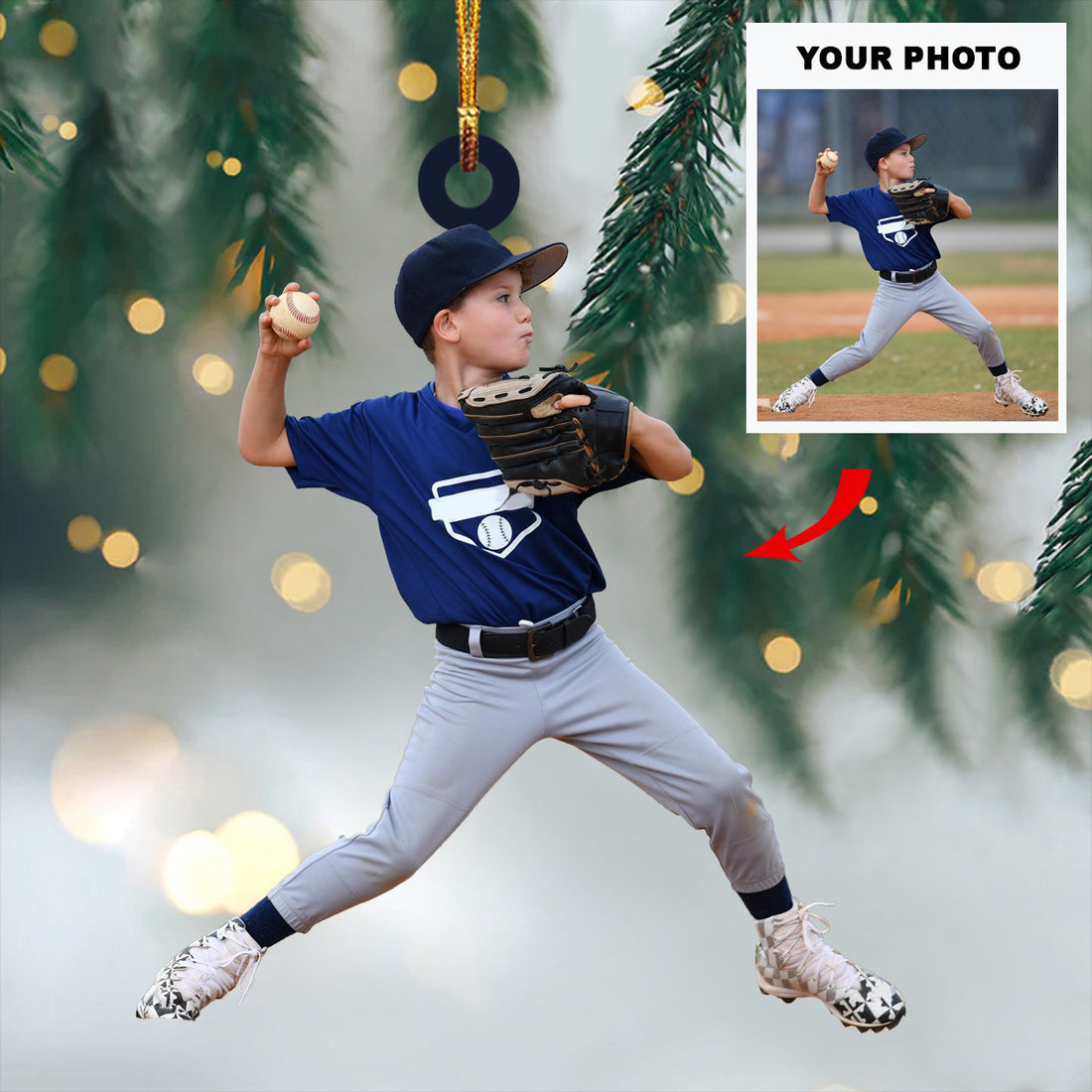 Personalized Photo Baseball Ornament Baseball Lover Christmas Ornament Gifts For Son