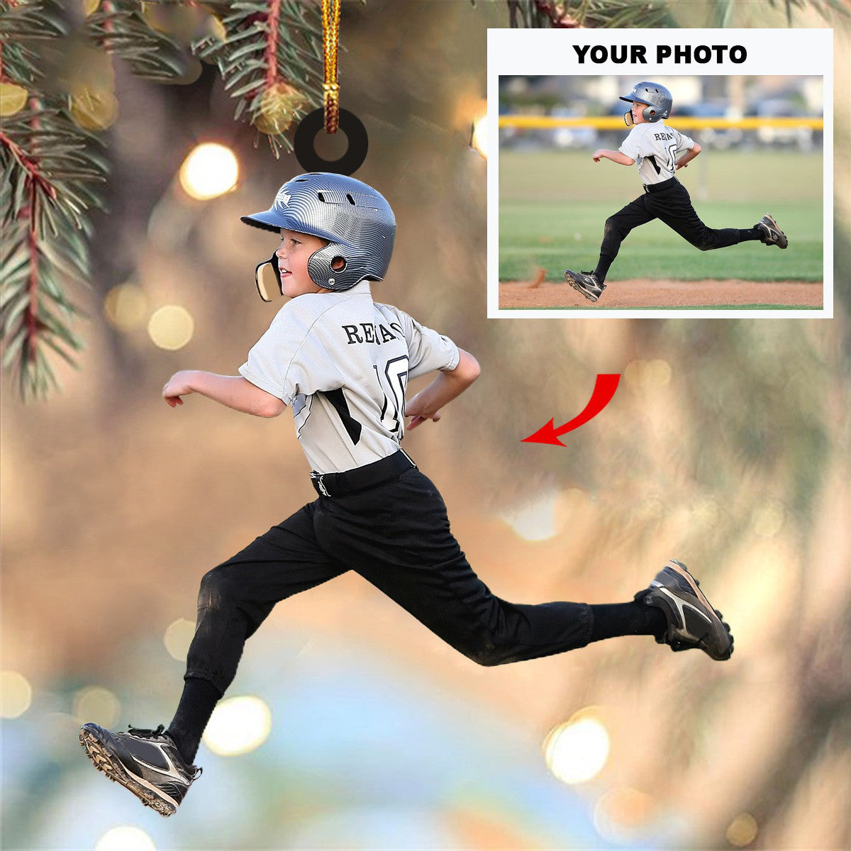 Personalized Photo Baseball Ornament Baseball Lover Christmas Ornament Gifts For Son