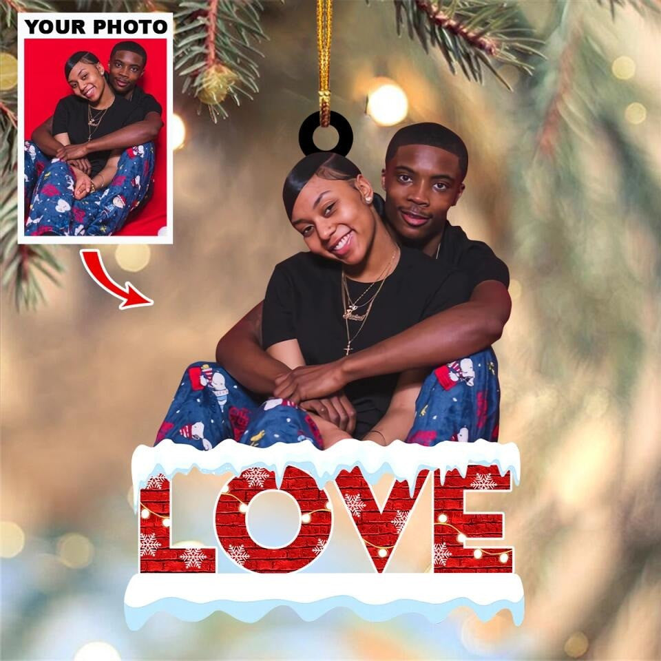 Personalized Photo Christmas Ornaments Custom Couple Ornaments Gifts For Girlfriend Boyfriend