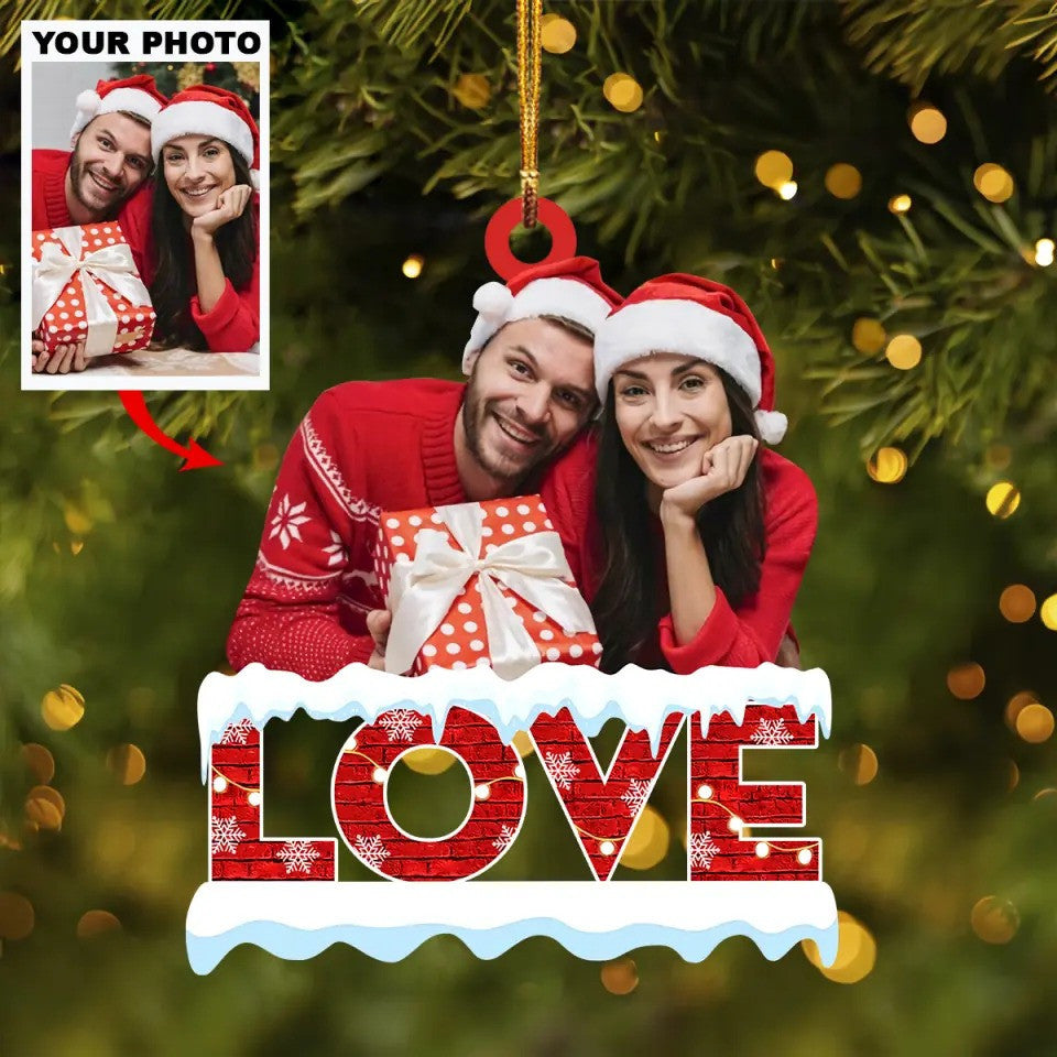 Personalized Photo Christmas Ornaments Custom Couple Ornaments Gifts For Girlfriend Boyfriend