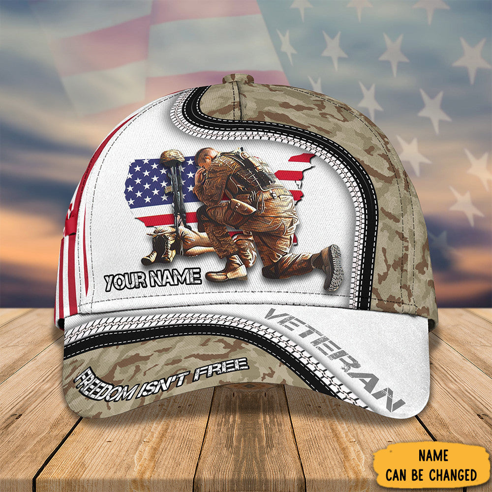 Personalized Veteran Freedom Isn't Free Hat Patriotic Honor Veterans Day 2023 Gifts