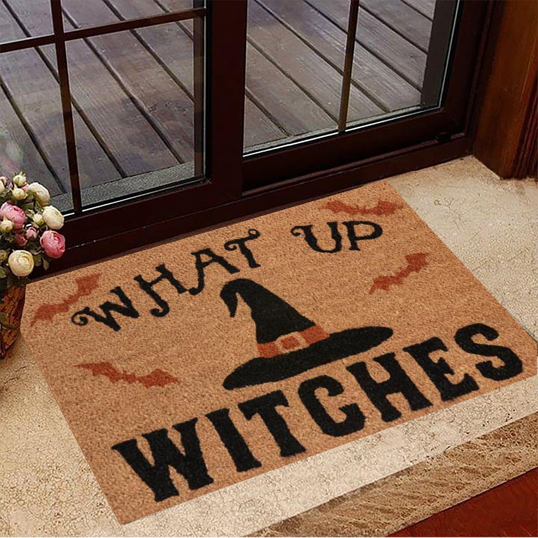 What Up Witches Halloween Doormat Witch Doormat Halloween Merch