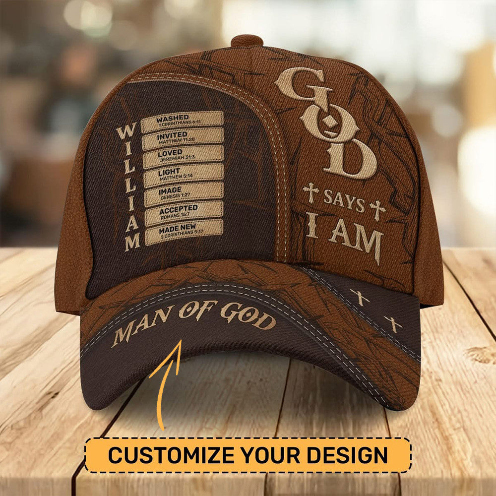 Personalized God Says I Am Man Of God Hat Christian Hat Gifts For Father