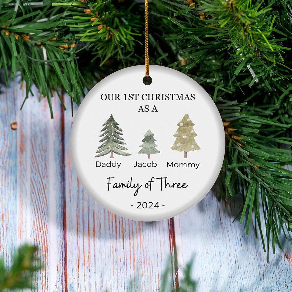 Personalized Family Of Three Our 1St Christmas Ornament First Christmas Together Ornament