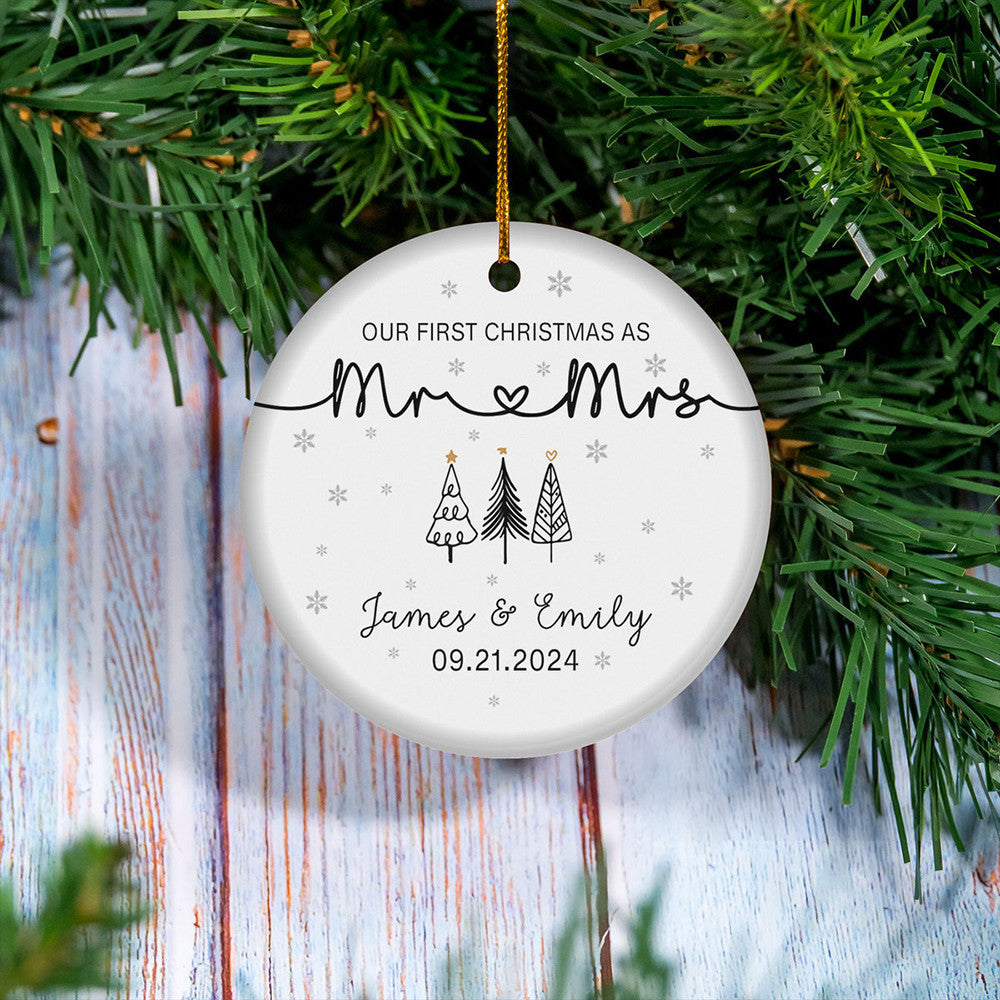 Personalized Our First Christmas As Mr And Mrs Ornament First Christmas Together Ornament