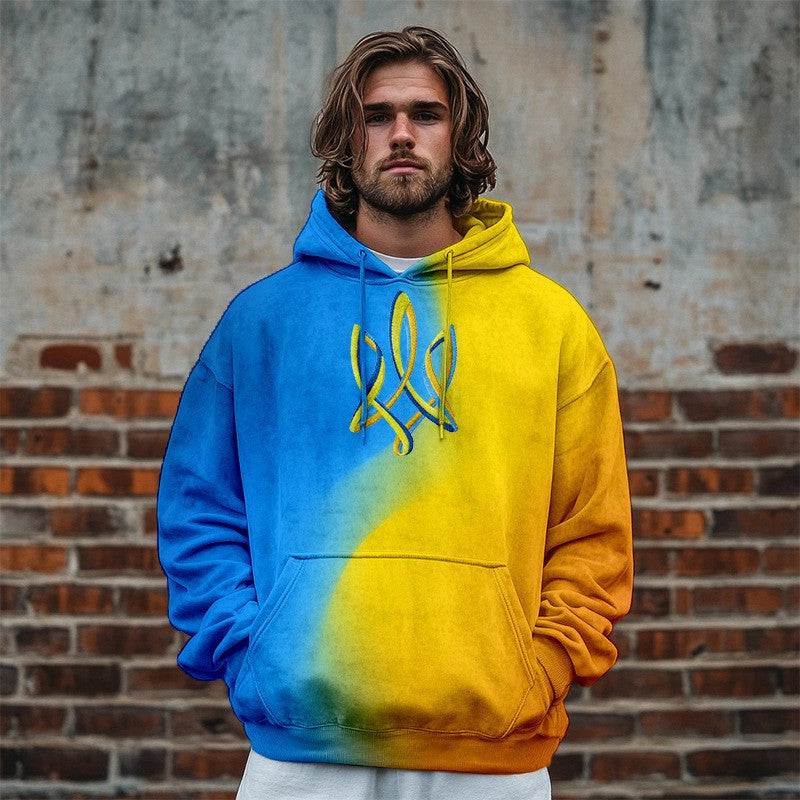 Zelensky Hoodie Ukrainian Trident Symbol Patriotic Clothing Gifts For Him