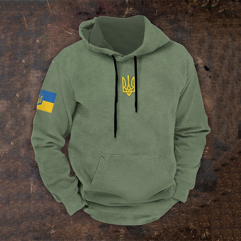 Zelensky Green Hoodie Ukrainian Trident Symbol Ukraine Hoodie Gifts For Patriot