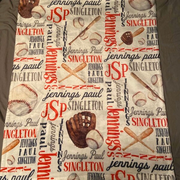 Personalized Baseball Baby Blanket – Custom Name Sports Blanket for Boys, Baseball Themed Baby Shower Gift, Soft Throw Blanket for Newborns