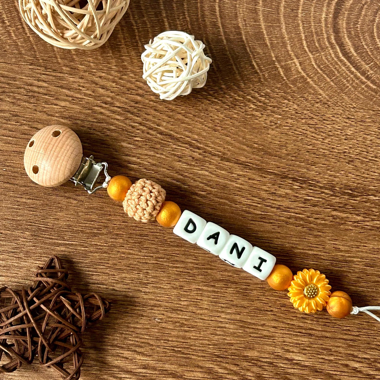 Personalized Pacifier Clip, Custom Dummy Clip, Pacifier Holder, Soother Clip, Binky Clip, Baby Shower Gift, Baby Gift, Newborn Gift