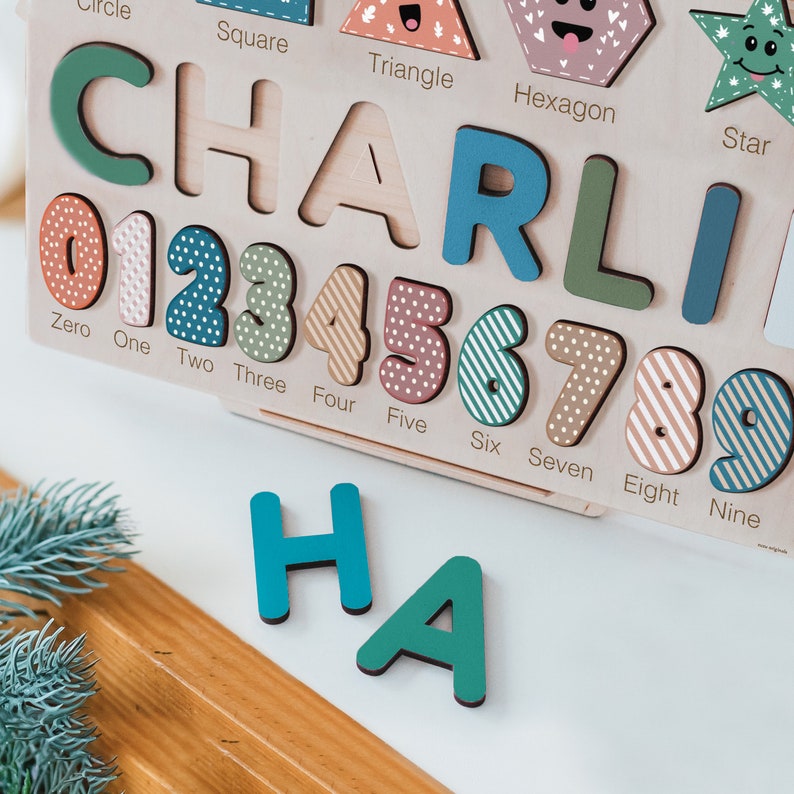 Personalized Gifts for Baby Boys and Girls, Personalized Toys for Baby, Toddlers Name Puzzle, Wooden Name Puzzle, Custom Baby Shower Gift