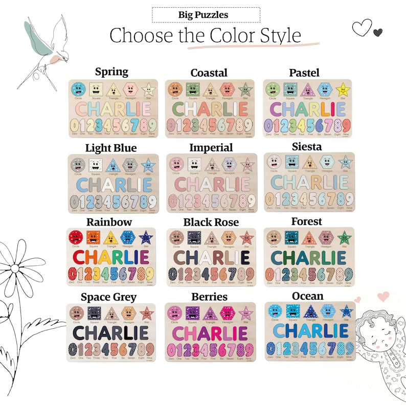 Personalized Gifts for Baby Boys and Girls, Personalized Toys for Baby, Toddlers Name Puzzle, Wooden Name Puzzle, Custom Baby Shower Gift