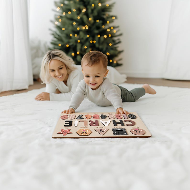 Personalized Gifts for Baby Boys and Girls, Personalized Toys for Baby, Toddlers Name Puzzle, Wooden Name Puzzle, Custom Baby Shower Gift
