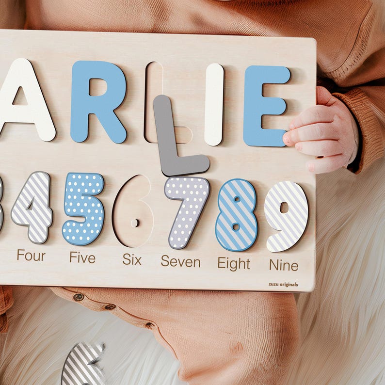 Personalized Gifts for Baby Boys and Girls, Personalized Toys for Baby, Toddlers Name Puzzle, Custom Baby Shower Gift